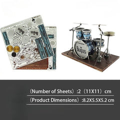 Metal Assembly Instrument Drum Kit Guitar DIY Model