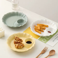 Flower Rim Ceramic Sauce Plate