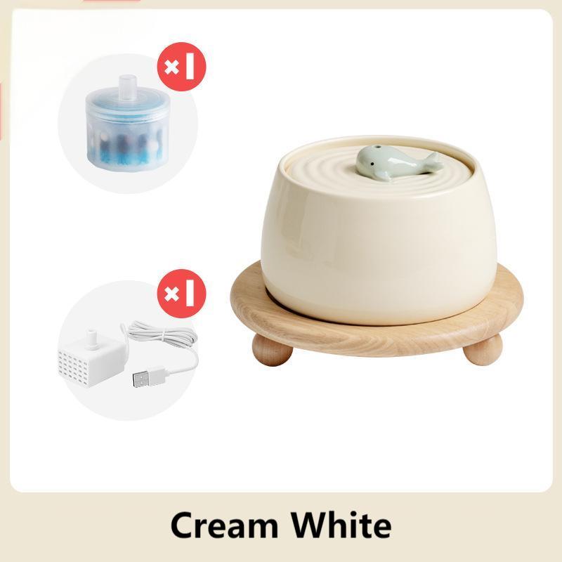 Cat Ceramic Automatic Circulating Water Fountain