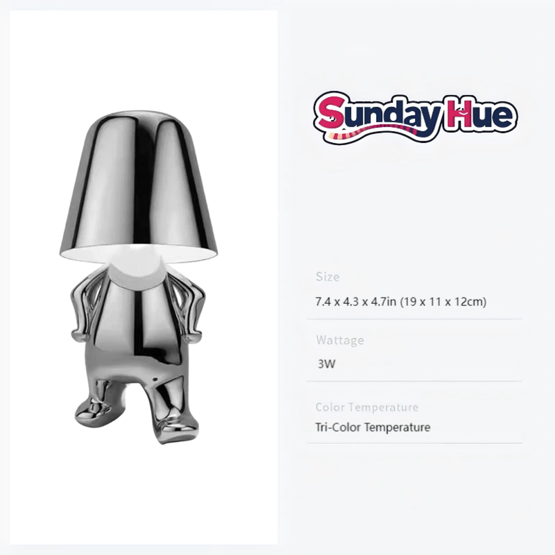 Silver Soulster Lamp hands on hips, embodying assurance and positive encouragement