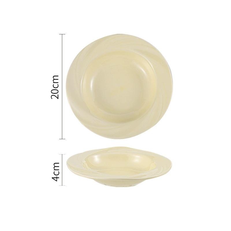 Nordic Pastel Glazed Ceramic Soup Plate