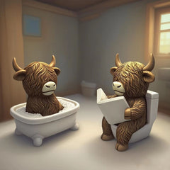 Creative Resin Highland Cow Bathroom Decor