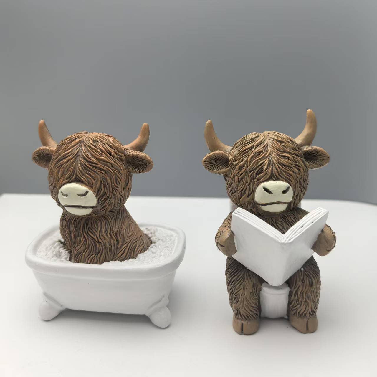 Creative Resin Highland Cow Bathroom Decor