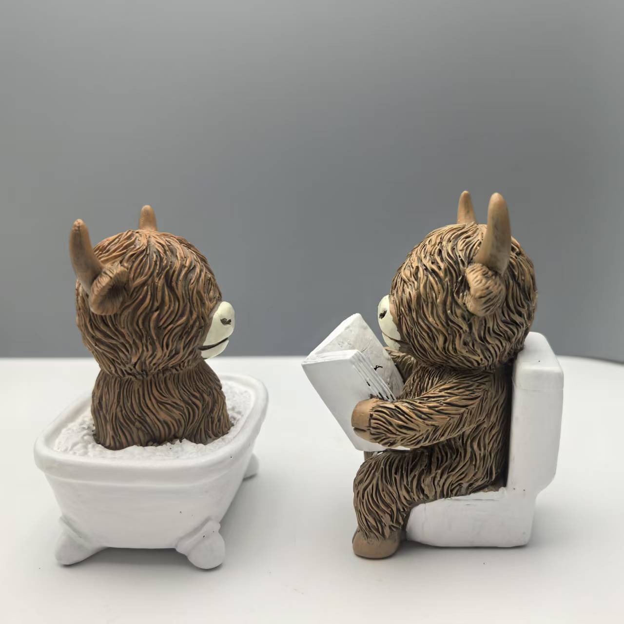 Creative Resin Highland Cow Bathroom Decor
