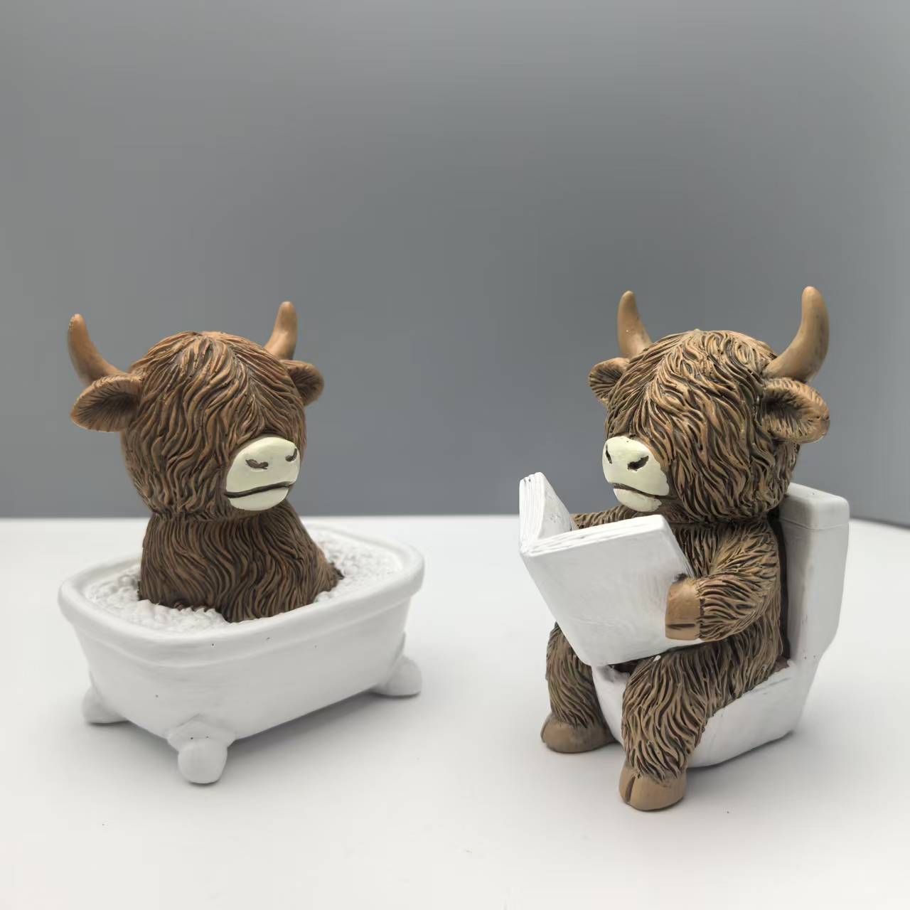 Creative Resin Highland Cow Bathroom Decor