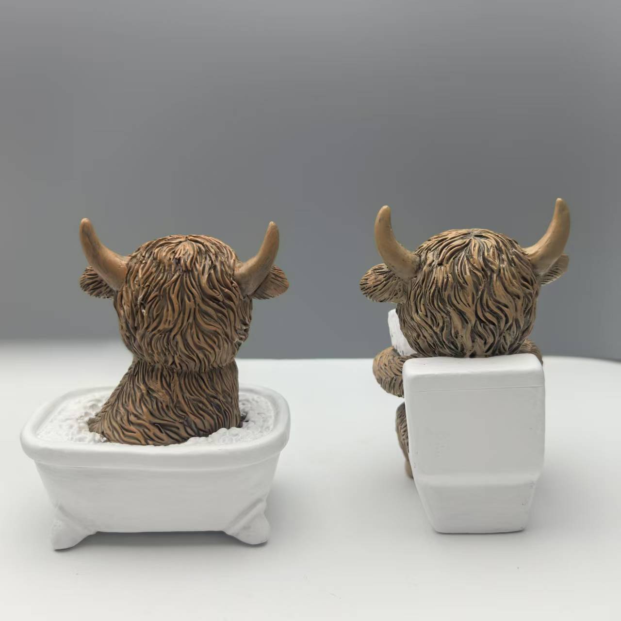Creative Resin Highland Cow Bathroom Decor