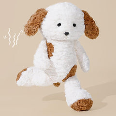 Cute Running Puppy Plush displayed as if it's moving, with vibing effect lines