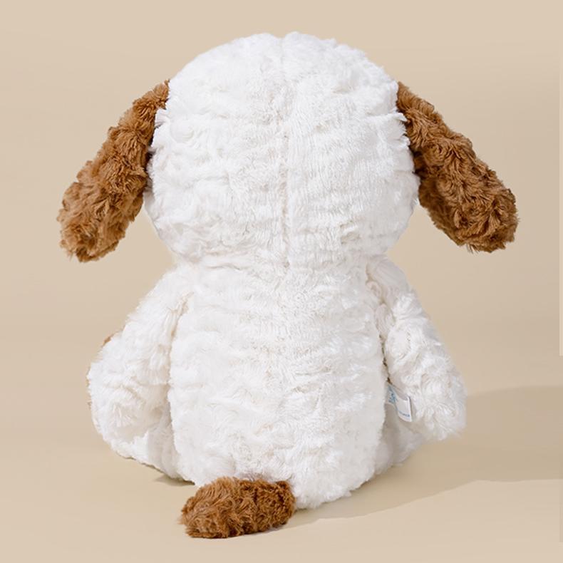 Back view of the Cute Running Puppy Plush, highlighting the fluffy tail and ears