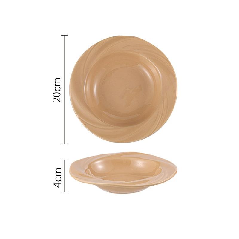 Nordic Pastel Glazed Ceramic Soup Plate