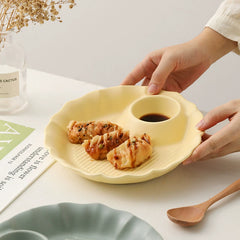 Flower Rim Ceramic Sauce Plate