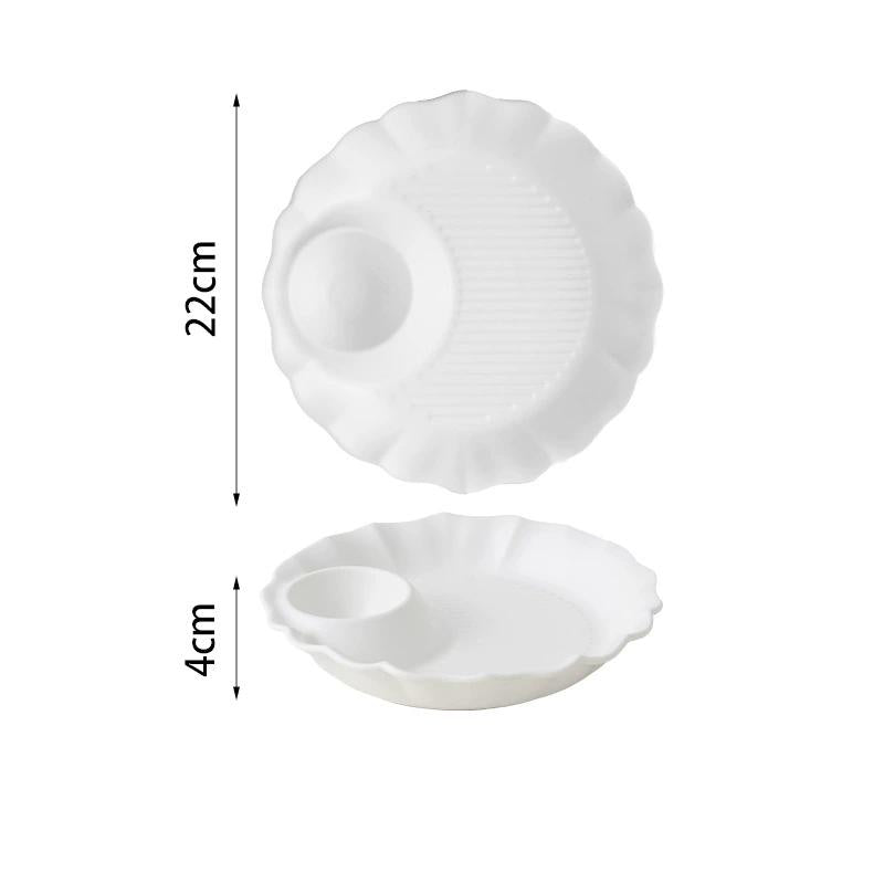Flower Rim Ceramic Sauce Plate
