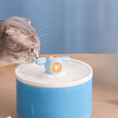 Purifying Airplane Ceramic Cat Water Fountain