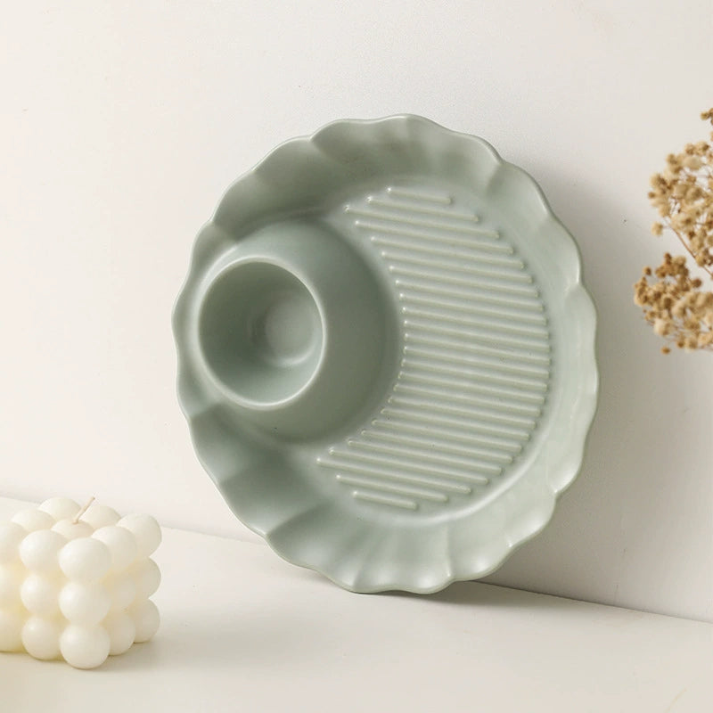 Flower Rim Ceramic Sauce Plate