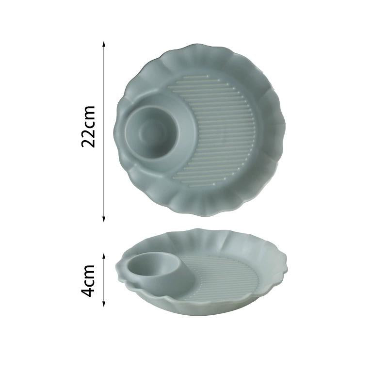 Flower Rim Ceramic Sauce Plate