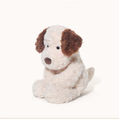 Jack the Sad Puppy Plush sitting at an angle, softly gazing forward