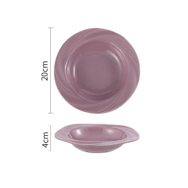 Nordic Pastel Glazed Ceramic Soup Plate
