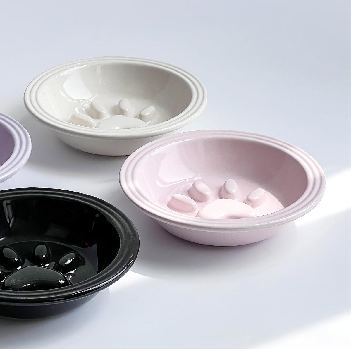 Minimalist Ceramic Slow Feed Cat Bowl