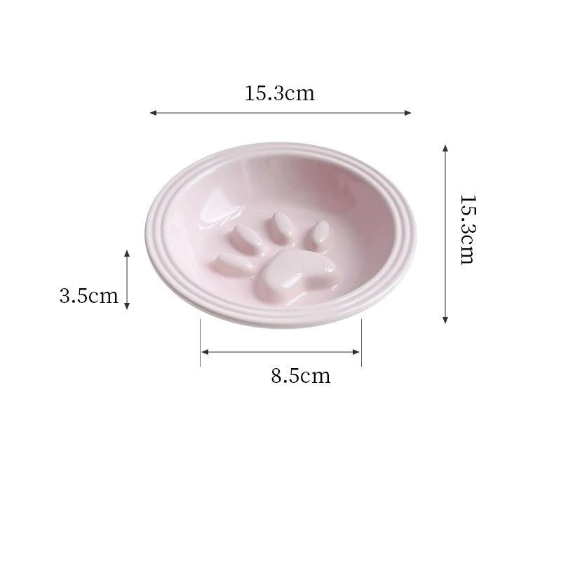 Minimalist Ceramic Slow Feed Cat Bowl