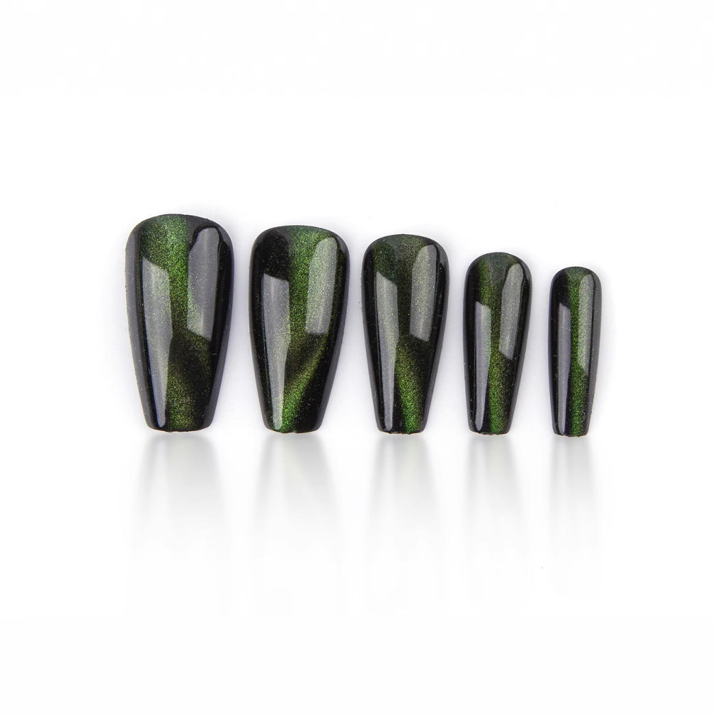 Green Cat Eye Press-On Nails