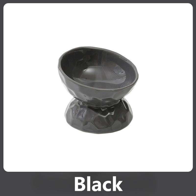 Ceramic Textured Elevated Cat Bowl