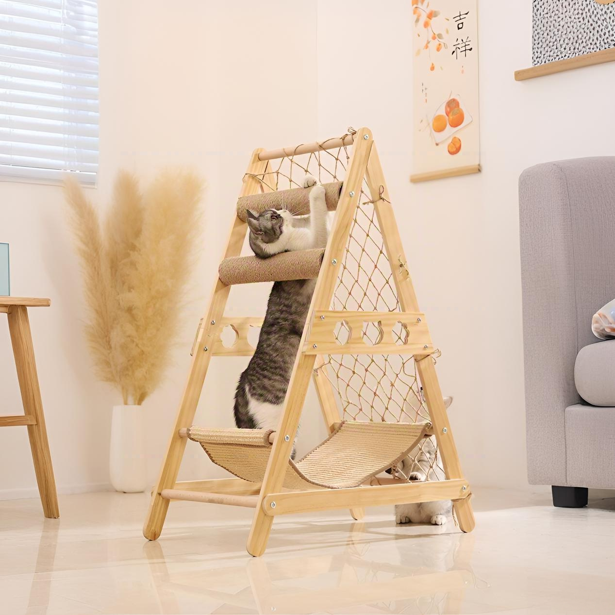 Wood Hammock Cat Tree