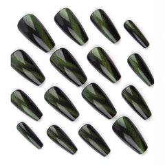 Green Cat Eye Press-On Nails