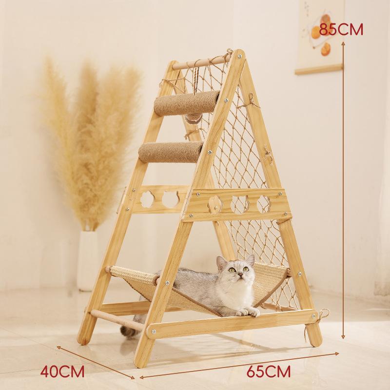 Wood Hammock Cat Tree