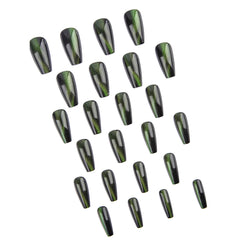 Green Cat Eye Press-On Nails