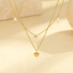 Double-Layer Heart Necklace