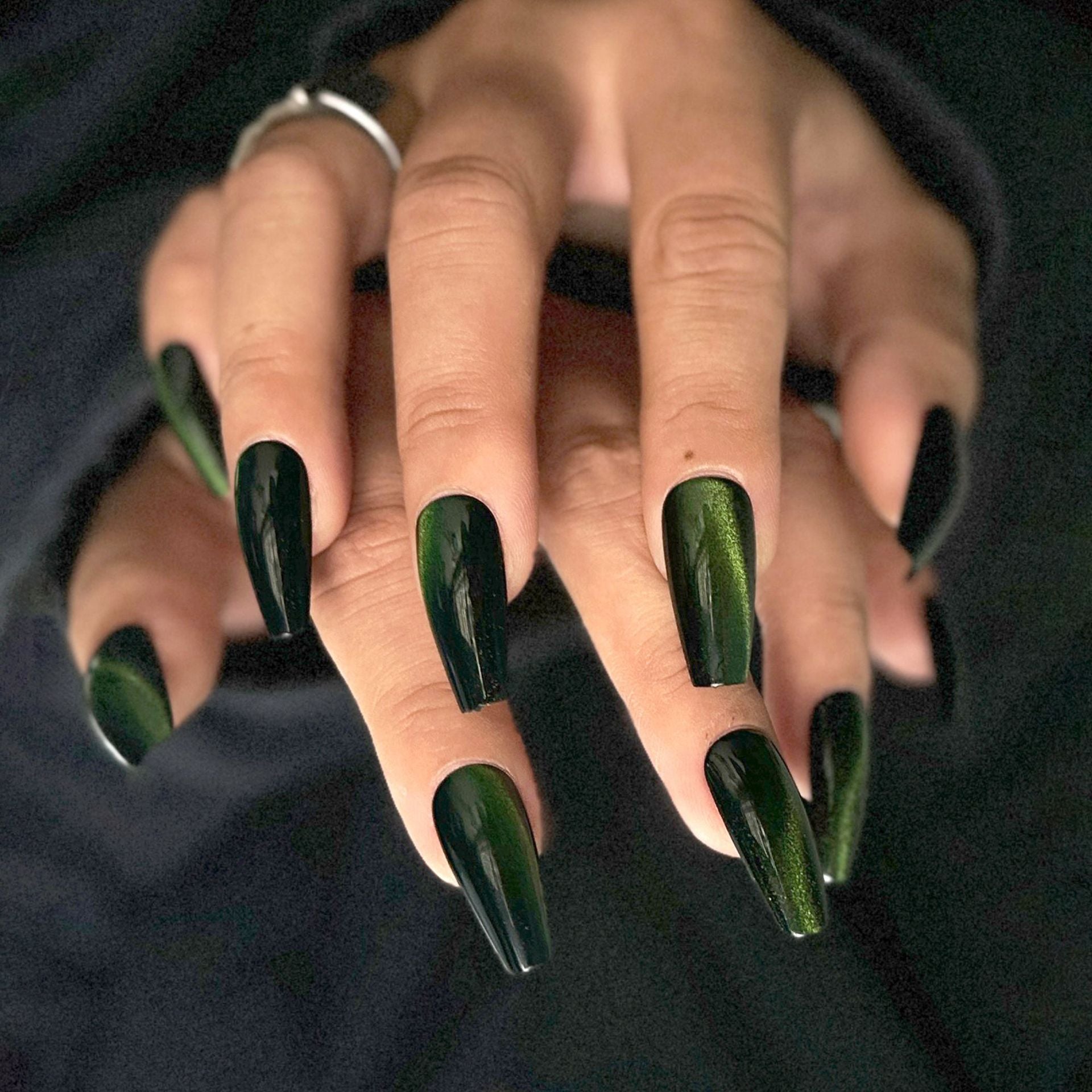 Green Cat Eye Press-On Nails