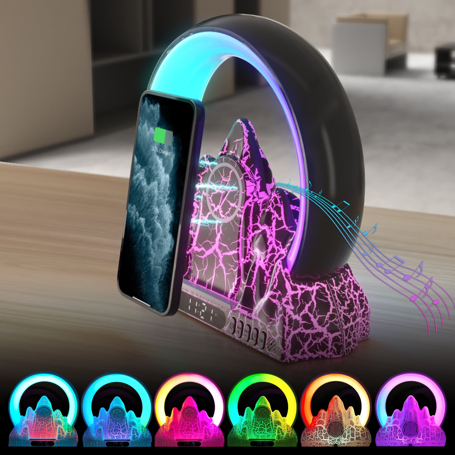Sunrise Flame Mountain Graffiti Wake-Up Lamp