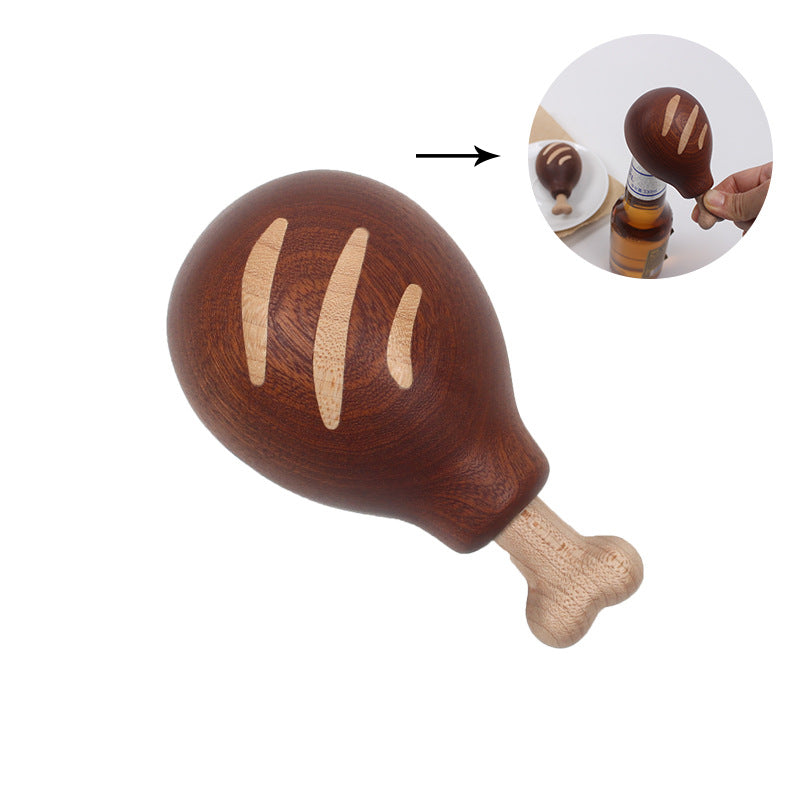 Creative Solid Wood Cartoon Bottle Opener