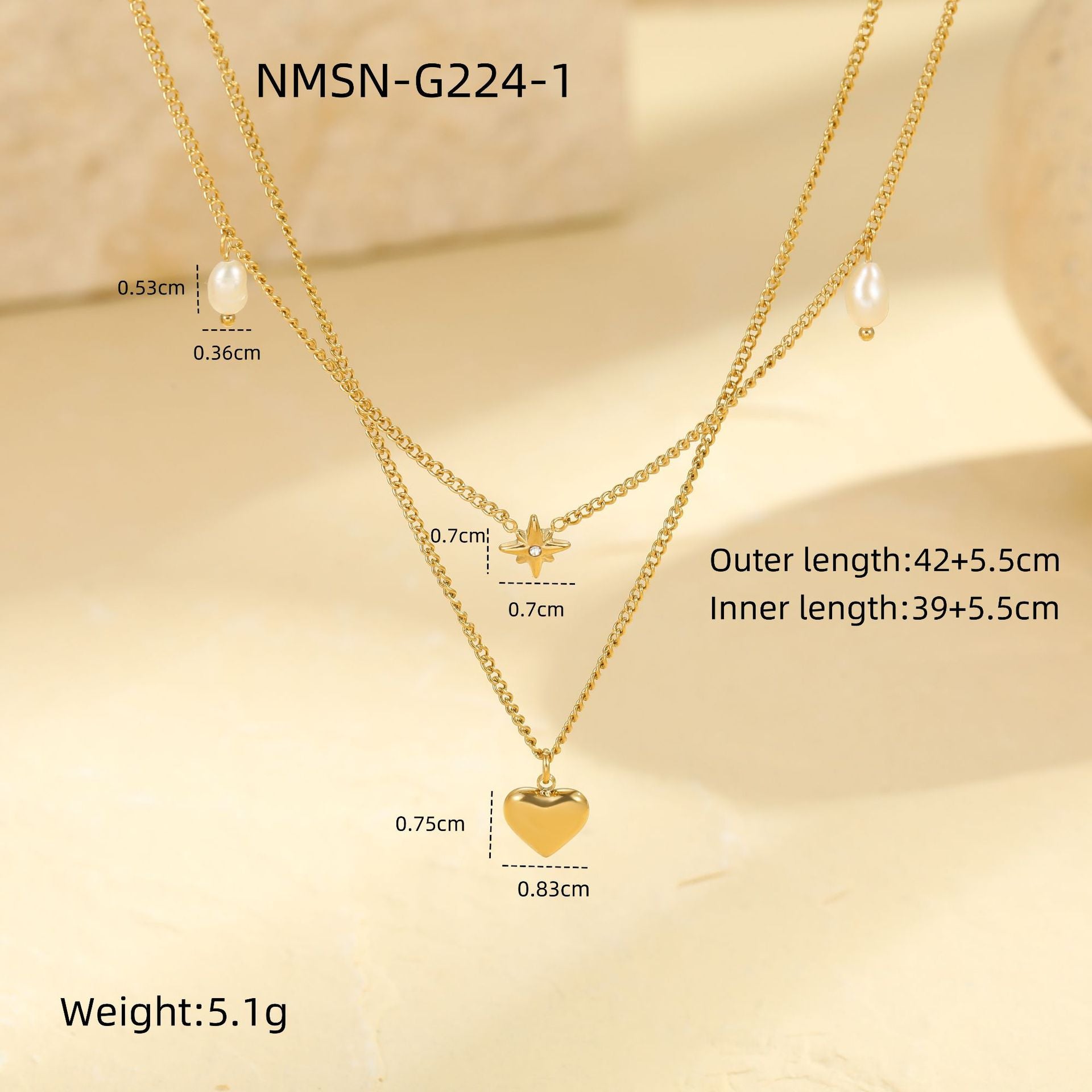 Double-Layer Heart Necklace