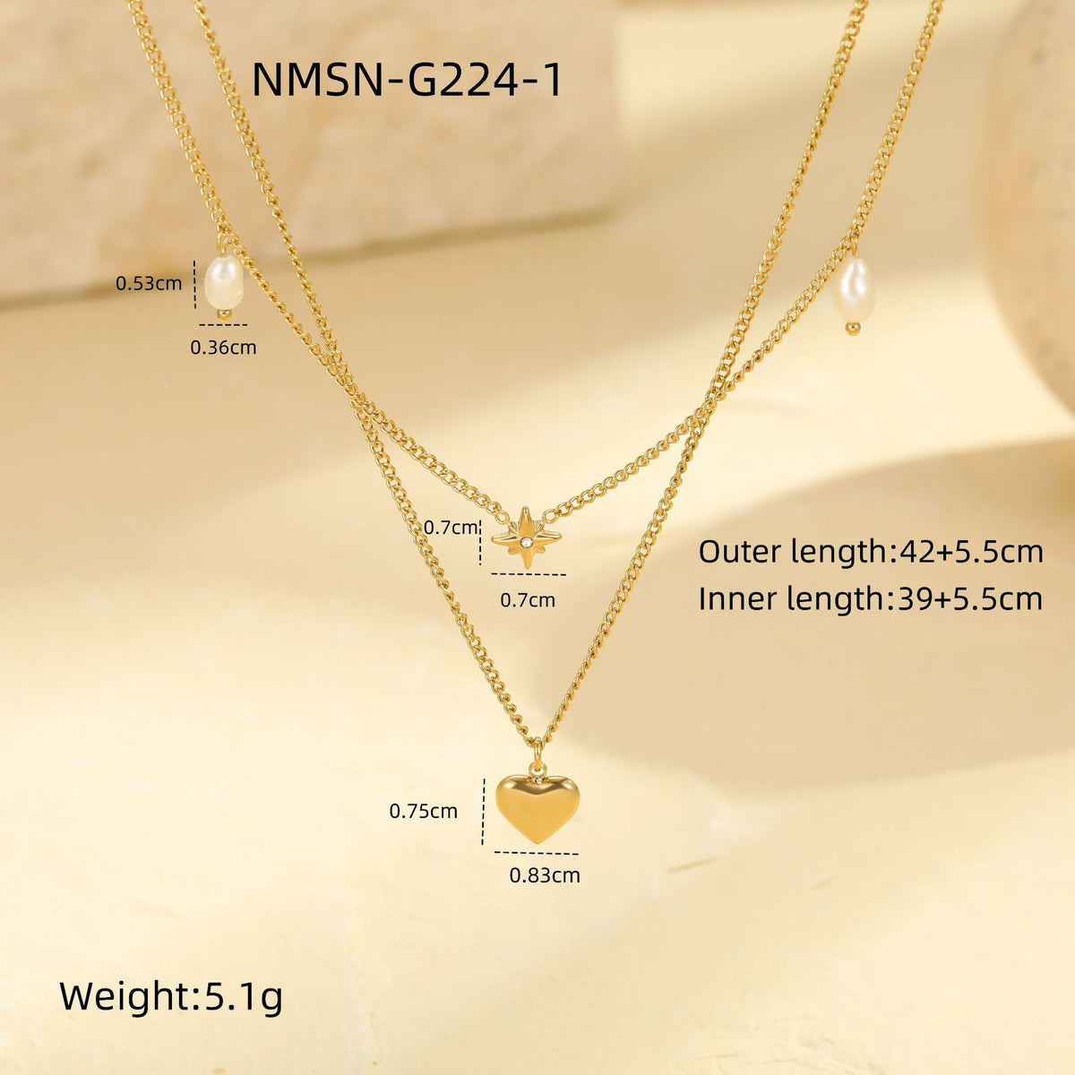 Double-Layer Heart Necklace