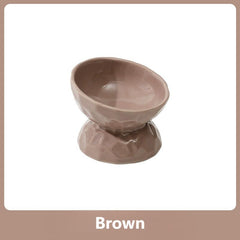 Ceramic Textured Elevated Cat Bowl