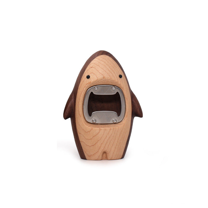 Creative Solid Wood Cartoon Bottle Opener
