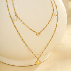 Double-Layer Heart Necklace