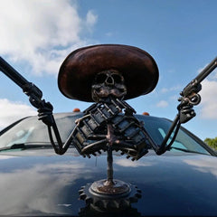 Cowboy Skull Gunslinger Hood Resin Sculpture
