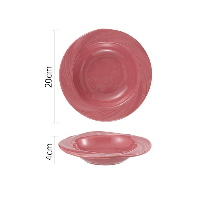 Nordic Pastel Glazed Ceramic Soup Plate