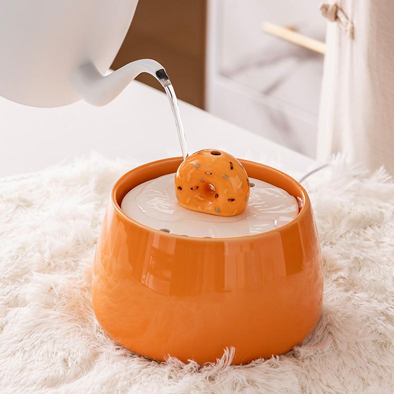 Donut Ceramic Automatic Cat Water Fountain