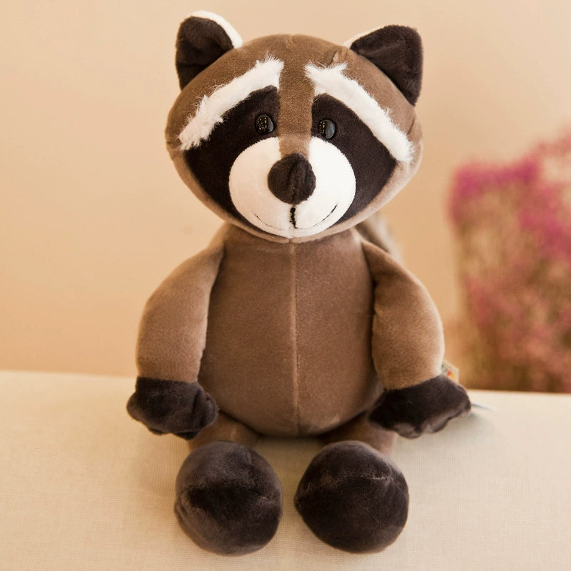 Raccoon plush toy with curious face, embodying a fun and tactile Plush Toys adventure