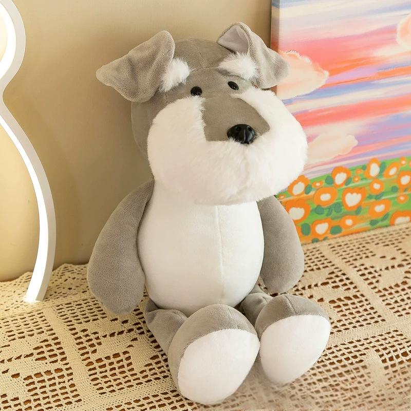 Soft schnauzer dog plush toy offering emotional comfort and tactile pleasure as Plush Toys
