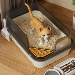 Semi-Enclosed High-Sided Litter Box