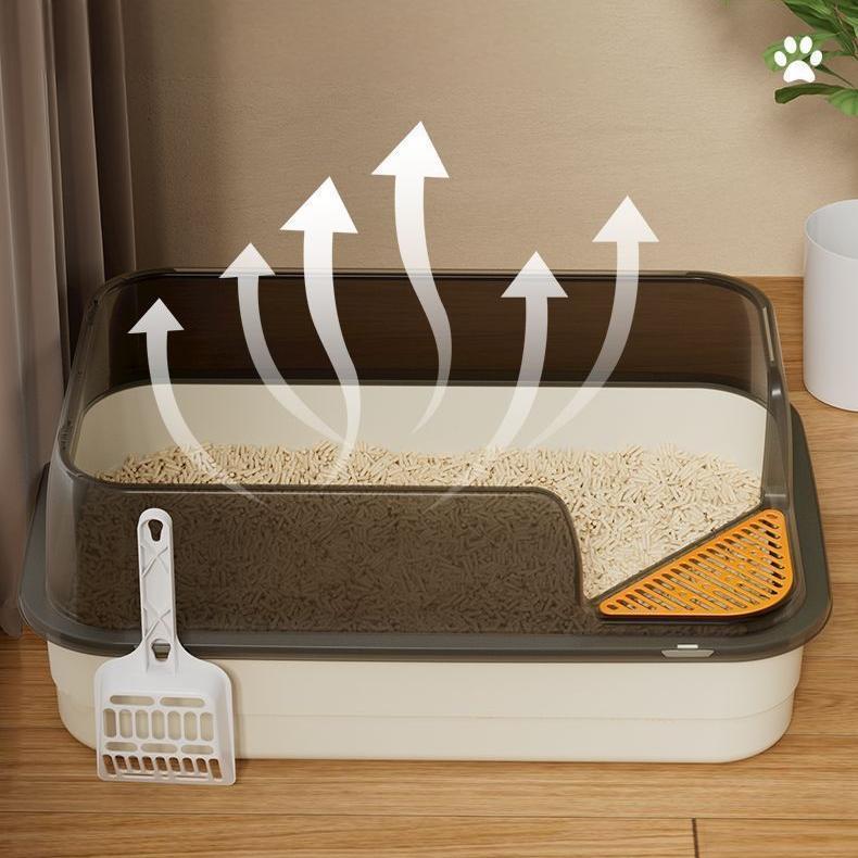 Semi-Enclosed High-Sided Litter Box