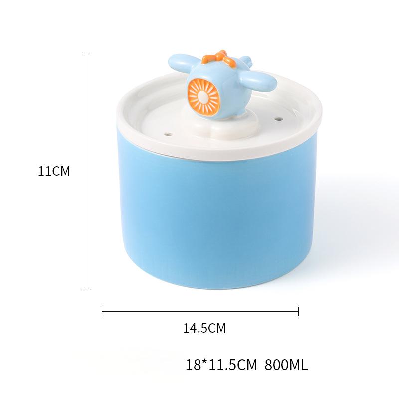 Purifying Airplane Ceramic Cat Water Fountain