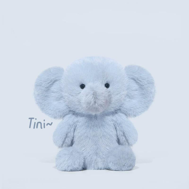 Elephant plushie from Tiny Animal Series in a huggable, charming pose