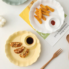 Flower Rim Ceramic Sauce Plate