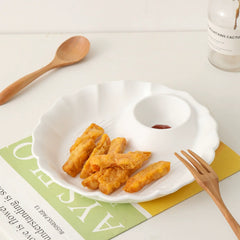 Flower Rim Ceramic Sauce Plate