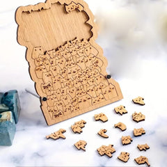 Wooden Laser-Cut Hundred Cats Puzzle Toy
