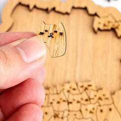 Wooden Laser-Cut Hundred Cats Puzzle Toy